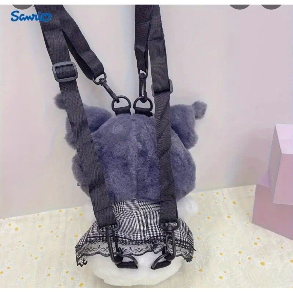 Dark Lolita goth  kuromi Plush backpack kawaii  sanrio plushie gift - Picture 4 of 4